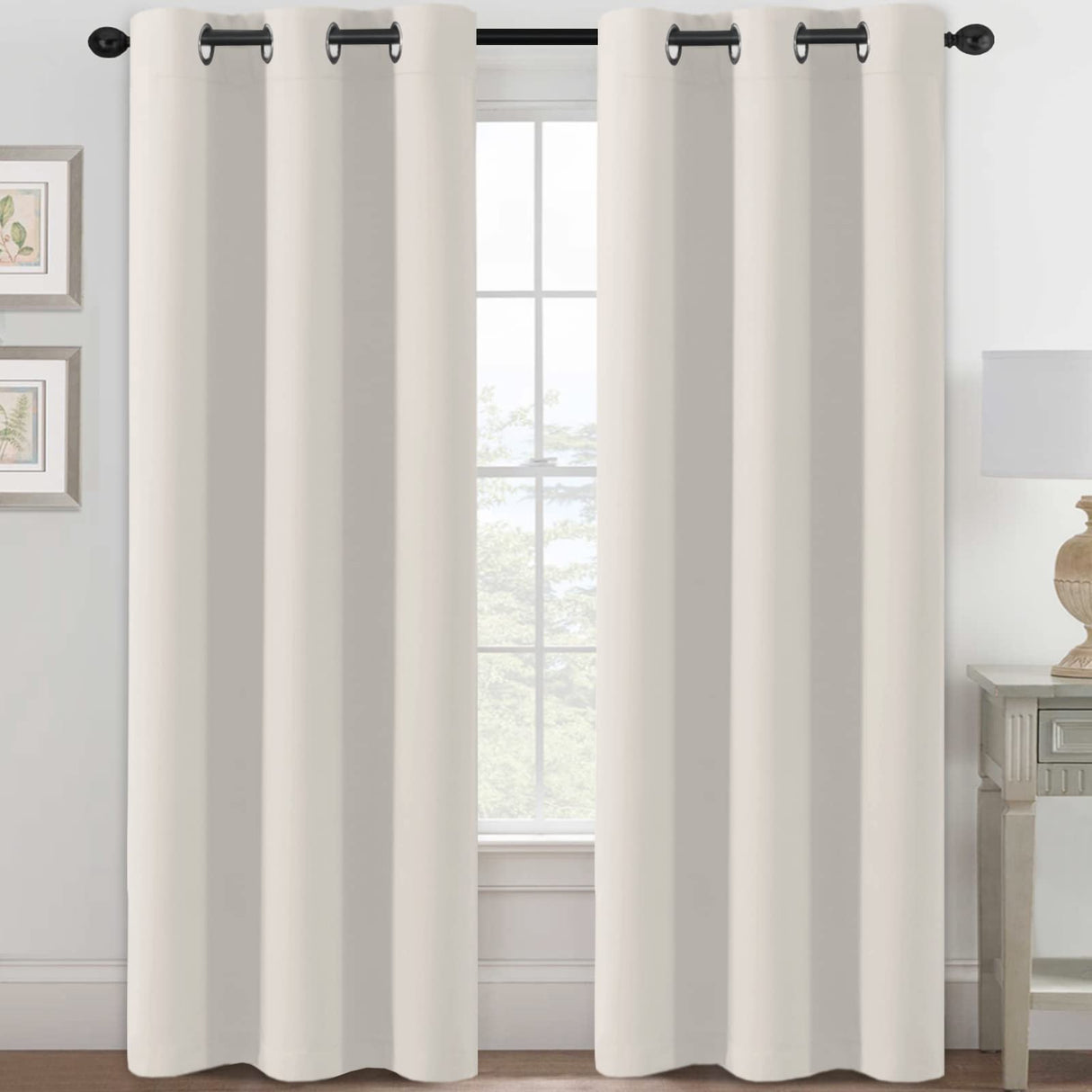 PrimeBeau Essential Blackout Thermal Insulated Curtain Drapes Set of 2 panels, 42 Series