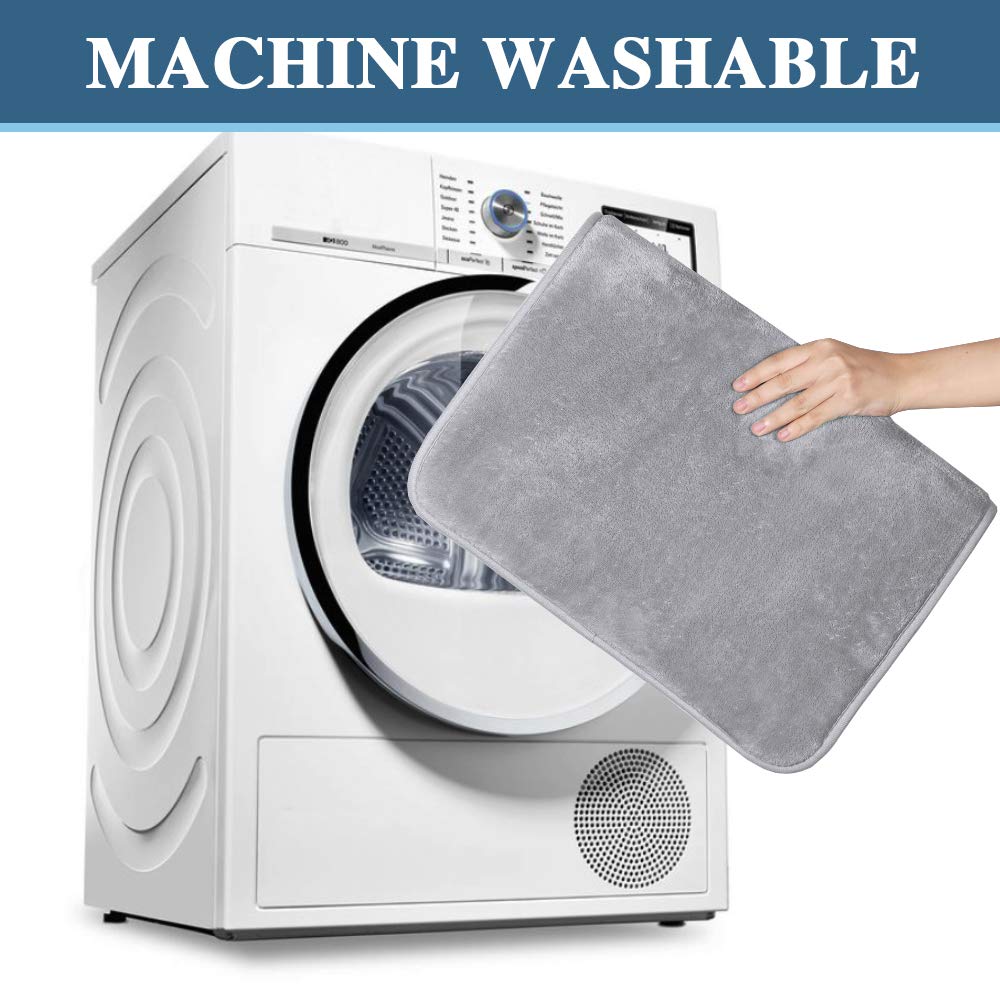 PrimeBeau Luxurious Memory Foam Bath Mat - Super Soft Microfiber Rugs, Water Absorbent, Machine Washable (1 Piece)