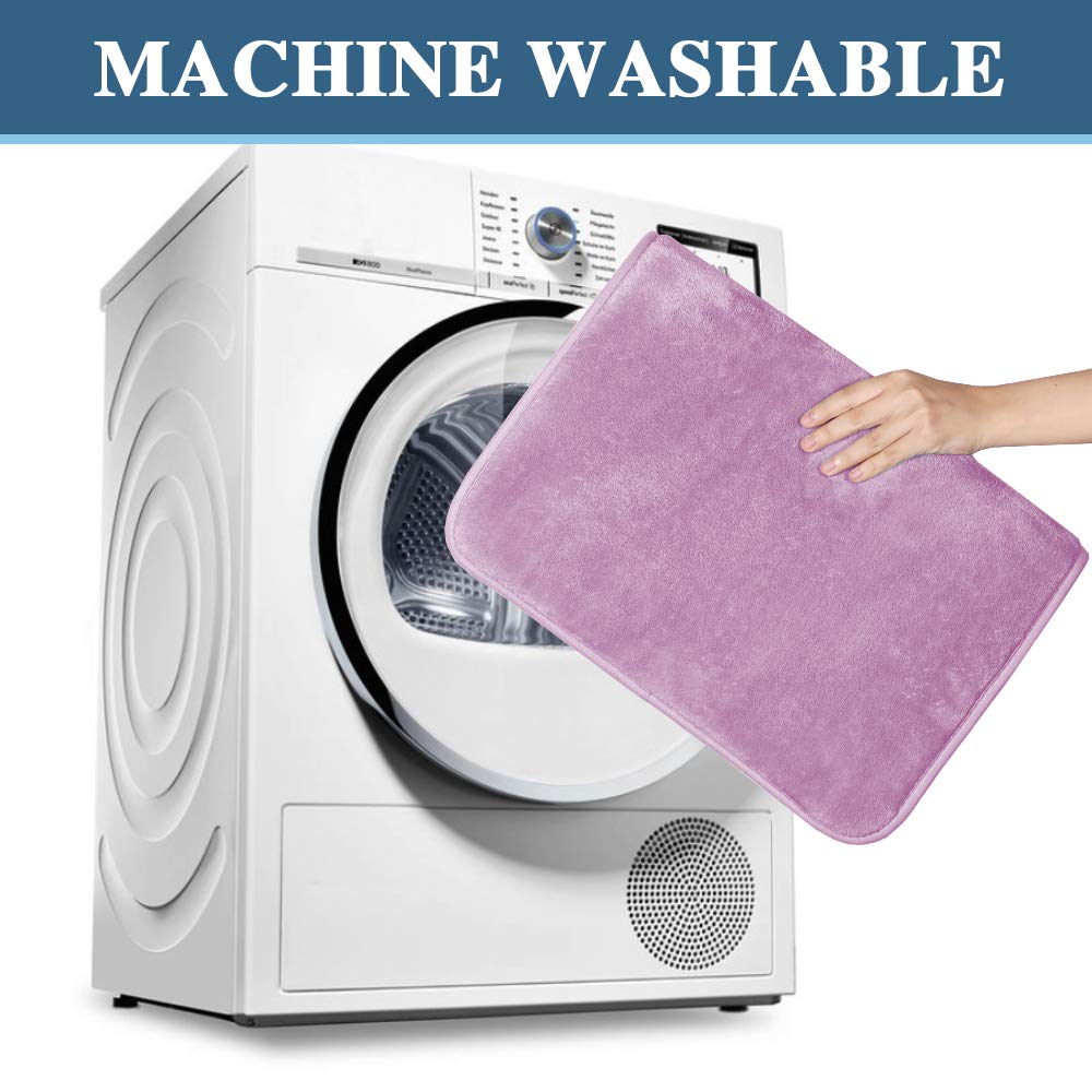 PrimeBeau Luxurious Memory Foam Bath Mat, Flannel Velvety Bath Mat Luxury Extra Soft and Absorbent Non Slip Rugs(Set of 2)