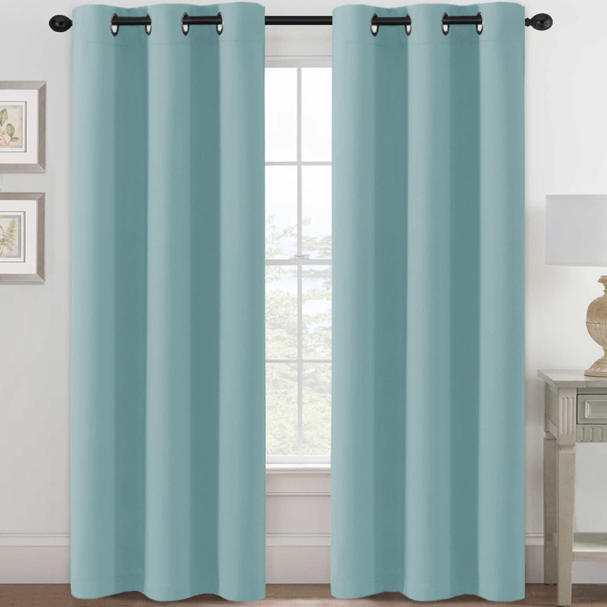 PrimeBeau Essential Blackout Thermal Insulated Curtain Drapes Set of 2 panels, 42 Series