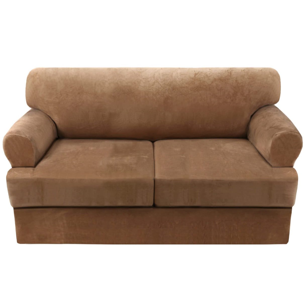 PrimeBeau Sofa Cover 3 Pieces T Cushion Loveseat Slipcovers Thick Velvet Couch Cover Furniture Protector Stretch T Cushion Sofa Covers for 2 Cushion Couch with 2 T Cushion Covers Washable