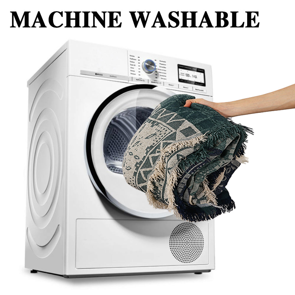 Premier Bohemian Cotton Sofa Cover Washable Throw Cover in Hippie-inspired Chenille Jacquard Fabric (71'' x 118'')