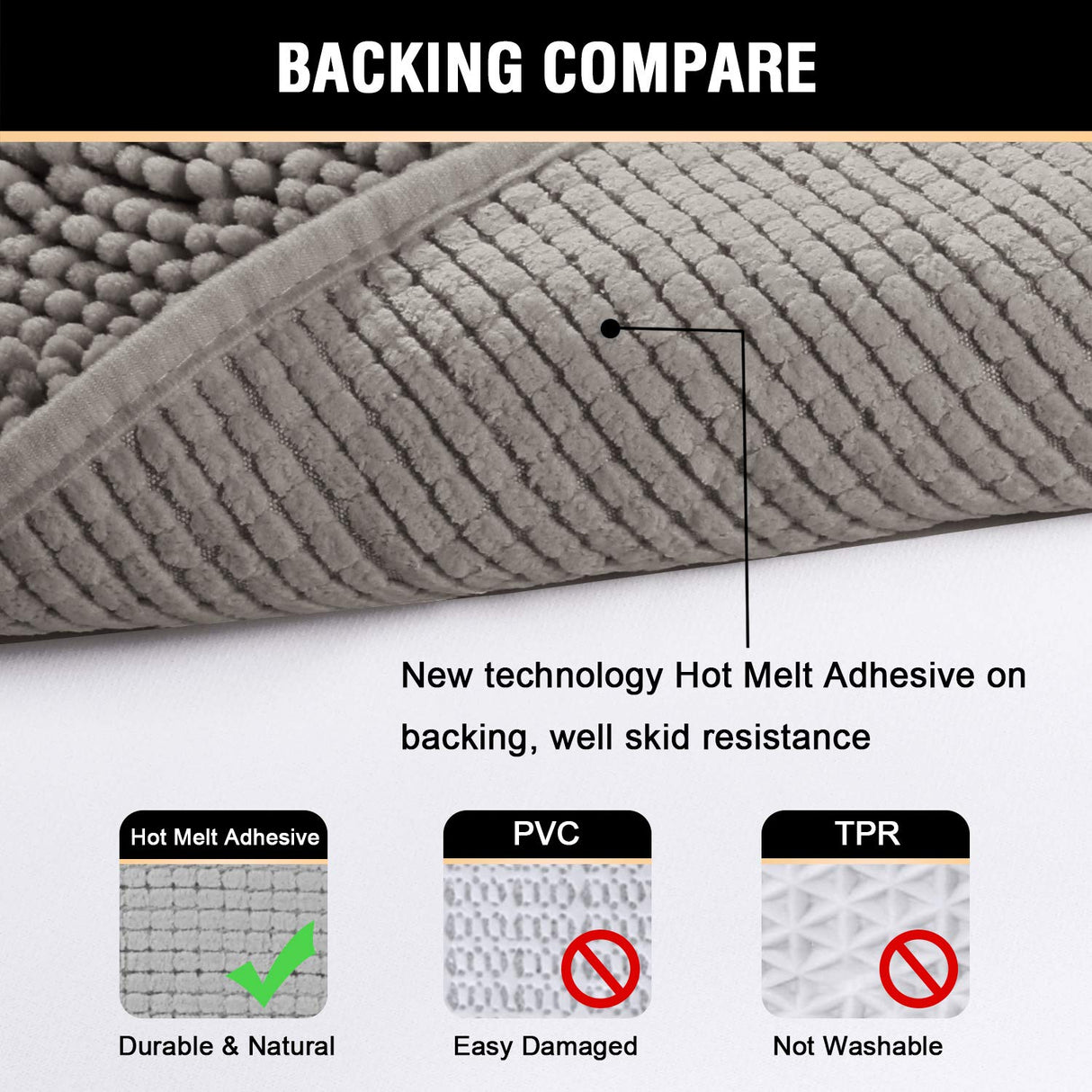 PrimeBeau Bath Mats Non Slip, Soft Shaggy Microfiber, Absorbent, Machine-Washable Rugs(2Pieces)