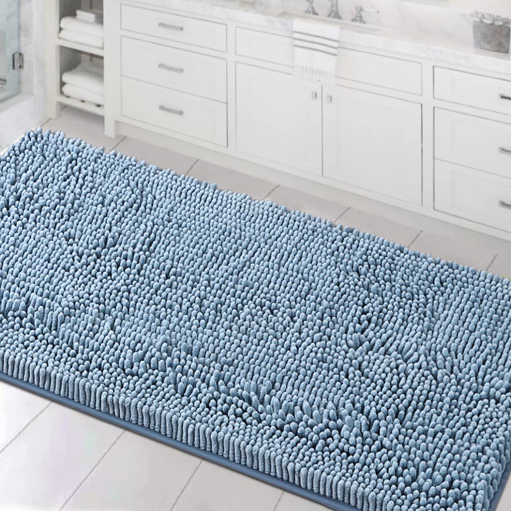 Bathroom Rugs Bath Mats for Bathroom Non Slip Luxury Chenille Bathroom Runner Rug Extra Soft