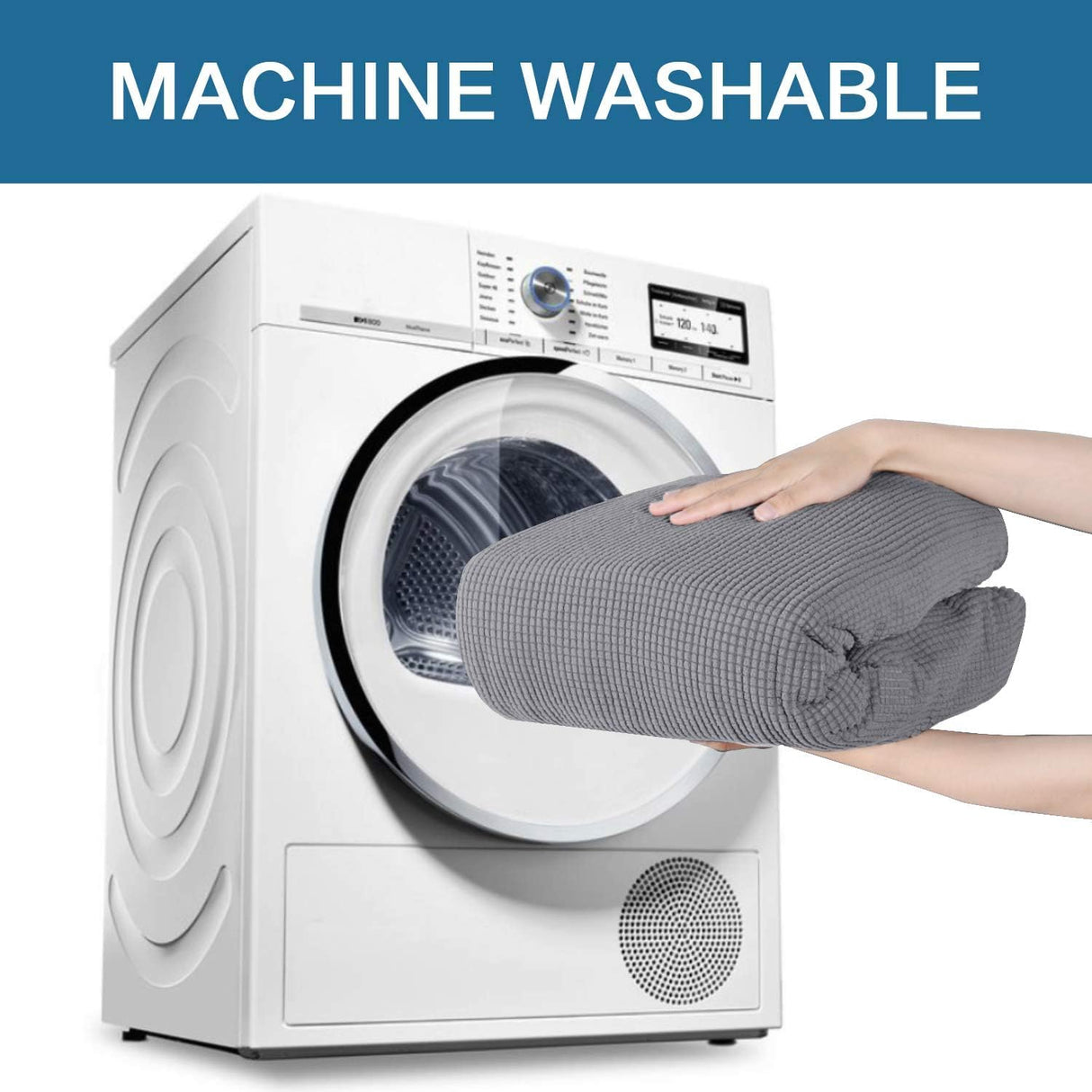 PrimeBeau 2 Pieces Chair Covers for Armchair &Oversize Armchair Covers for Living Room Furniture Cover Suit for T Cushion/Box Cushion, Spandex Jacquard Fabric Small Checks