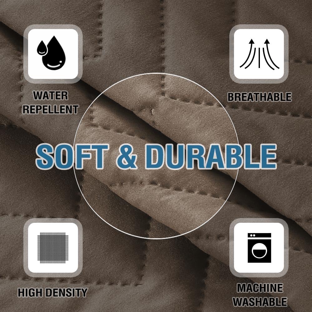 PrimeBeau Armrest Covers for Sofa Water Resistant Couch Arm Covers Remote Control Holder Sofa Armrest Organizer for Magazine, Tablet, Phone, iPad(Set of 2)