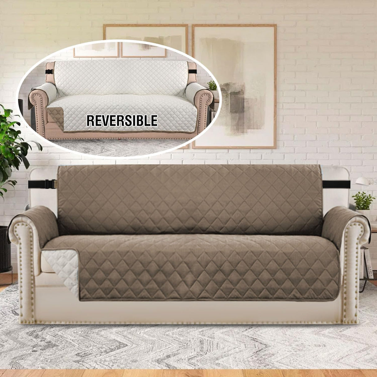 PrimeBeau Water Repellent Sofa Slipcover for Dogs Couch Protector Reversible Sofa Slipcover, Furniture Protector for Pets(1 Piece)