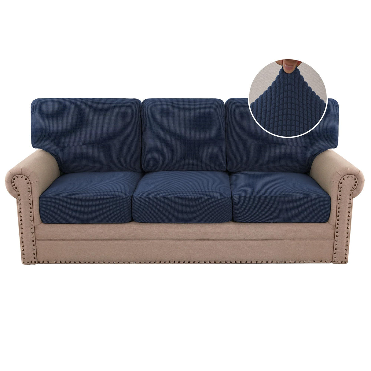 PrimeBeau 2024 New Trend Multi-Pieces Sofa Covers Stretch Couch Covers Form Fitted Seats and Back Cushions Covers (3 Seat Covers Plus 3 Back Cusion Covers, Bonus 2 Armrest Covers)