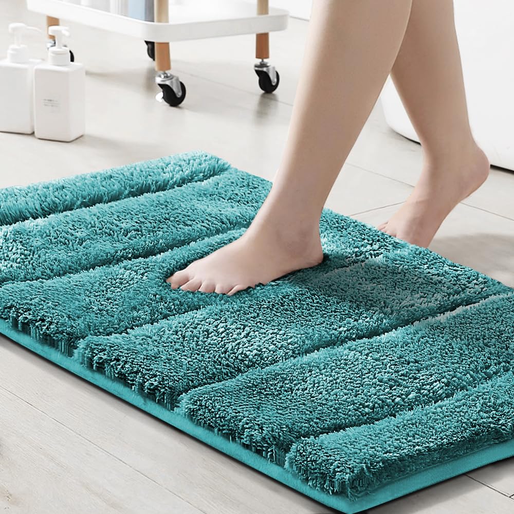 PrimeBeau Bathroom Rugs Thick Velvet Bath Mat - Super Soft, Absorbent, Non-Slip, Washable, 1 Piece