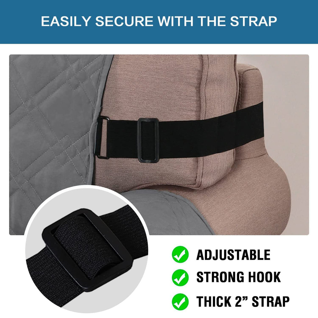 PrimeBeau 100% Waterproof Sofa Cover Protector | Couch Slipcover for 3 Cushion Couch | Non Slip Backing, Adjustable Strap | 5-Layers Material | Fits Seat Width up to 68"