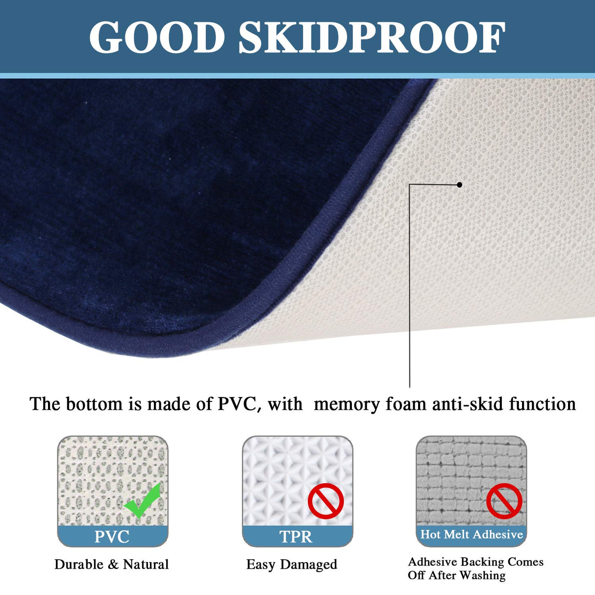 PrimeBeau Luxurious Memory Foam Bath Mat, Flannel Velvety Bath Mat Luxury Extra Soft and Absorbent Non Slip Rugs(Set of 2)