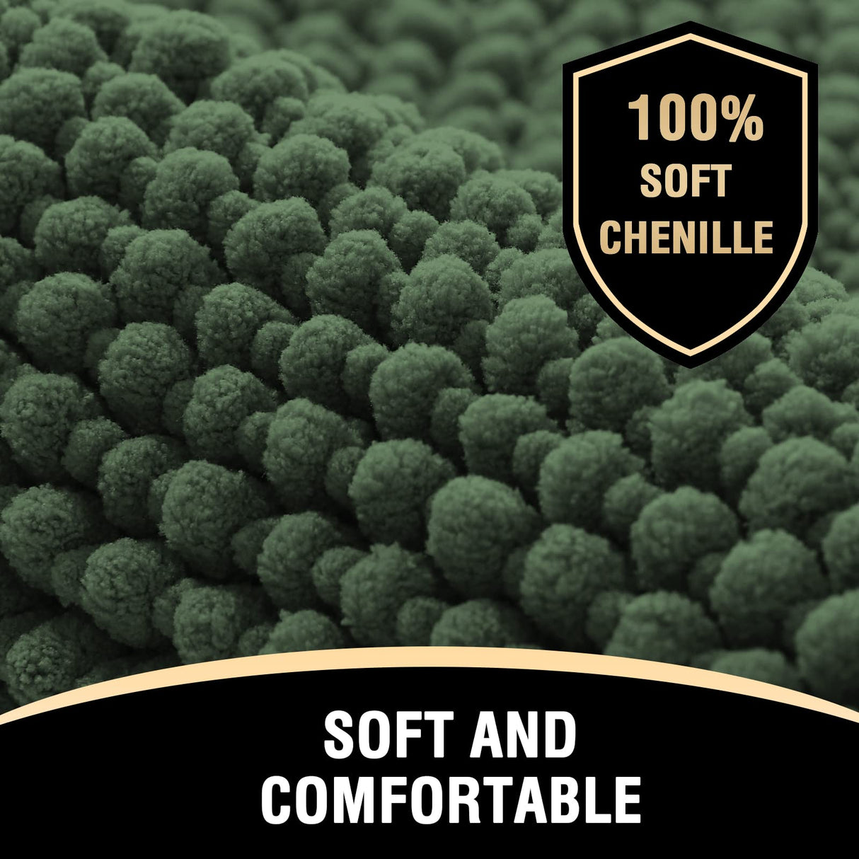 PrimeBeau 3-Piece Aqua Foam Bathroom Rugs Set | Non-Slip, Extra Absorbent Bath Mats for Tub & Shower | Soft Chenille, Vibrant Decor & Easy Care | 17''x24''+20''x32''+20''x24'' U-Shaped