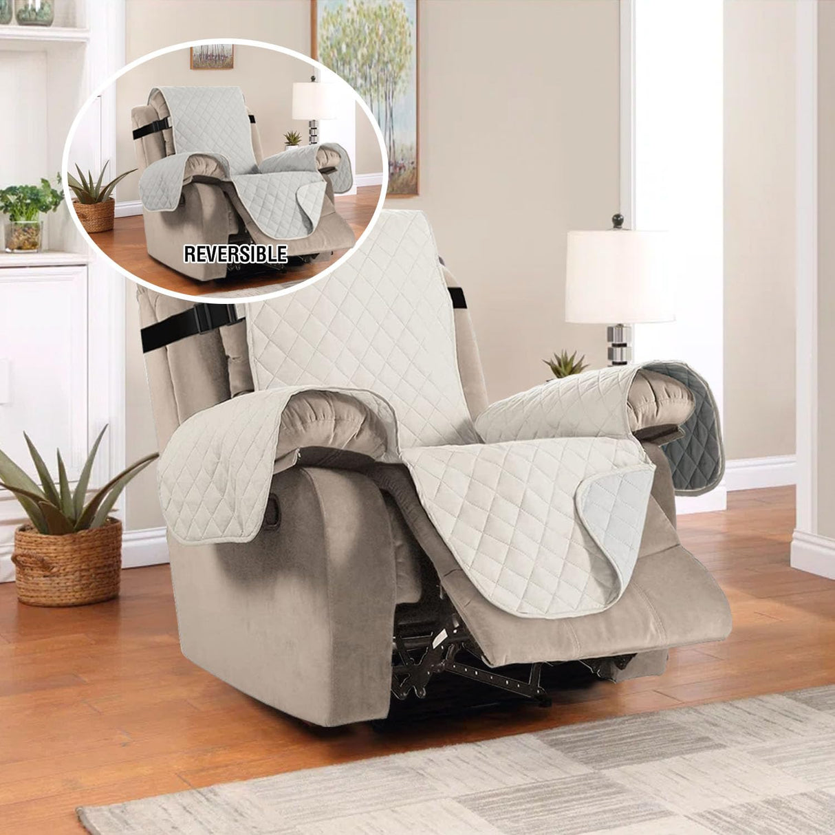 PrimeBeau Reversible Quilted Recliner & Oversize Recliner Covers - Stylish Furniture Protection & Decor Enhancement