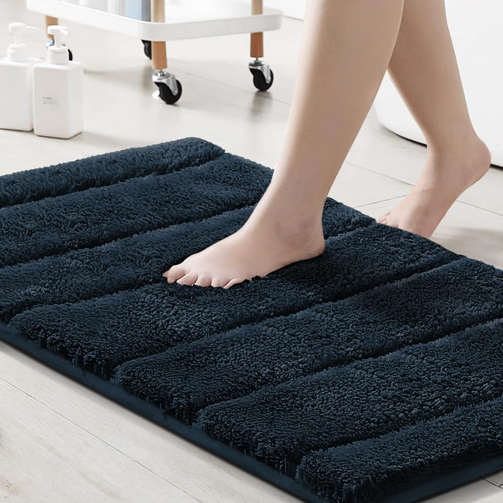 PrimeBeau Bathroom Rugs Thick Velvet Bath Mat - Super Soft, Absorbent, Non-Slip, Washable, 1 Piece