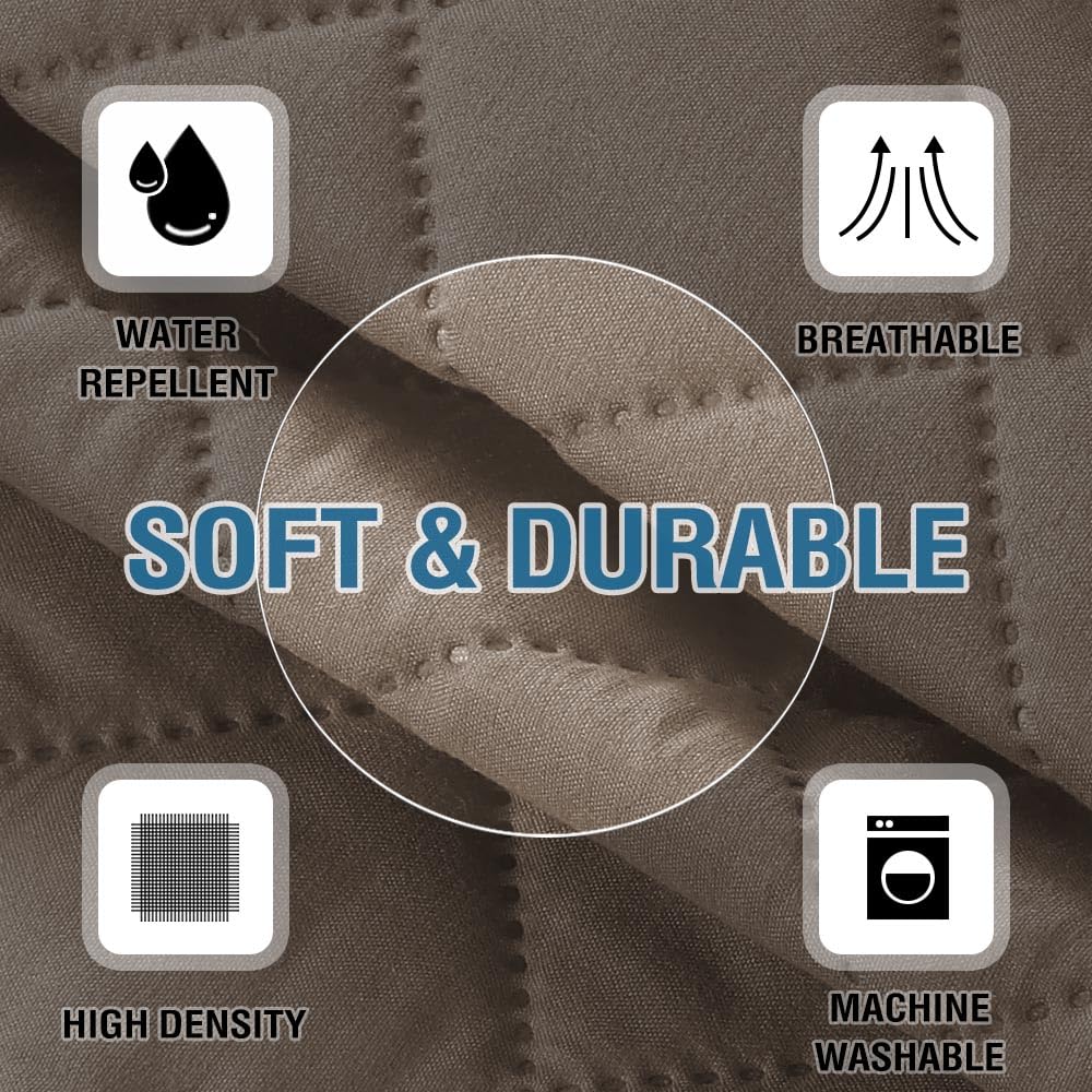 PrimeBeau Armrest Covers for Sofa Water Resistant Couch Arm Covers Remote Control Holder Sofa Armrest Organizer for Magazine, Tablet, Phone, iPad(Set of 2)