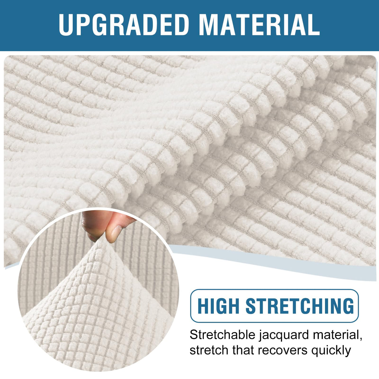 PrimeBeau Couch Cover Sets for Sofa Plus Loveseat, Stretch 4 Piece Sofa Covers for 3 Cushion Couch/3 Piece Loveseat Covers for 2 Cushion Couch with Thicker Jacquard Fabric(Total 7 Pieces)