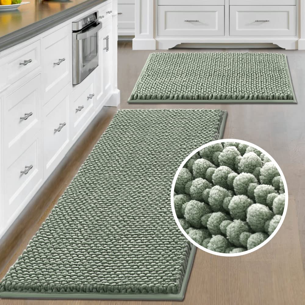 PrimeBeau Bath Mat Bathroom Rugs Sets Plush Water Absorbent Non Skid Mats for Bathroom Kitchen/Living Room (Set of 2)