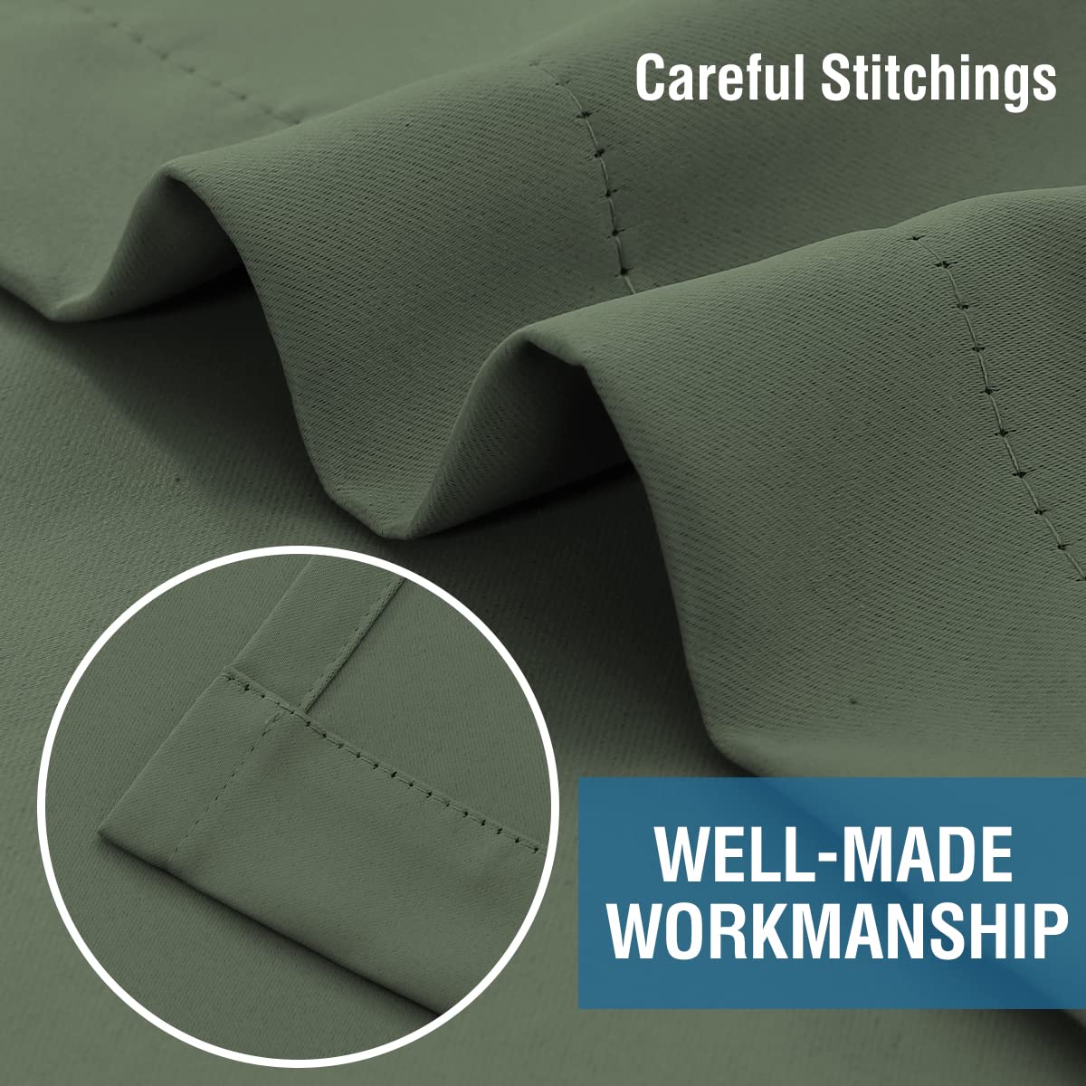 PrimeBeau Essential Blackout Thermal Insulated Curtain Drapes Set of 2 panels, 42 Series