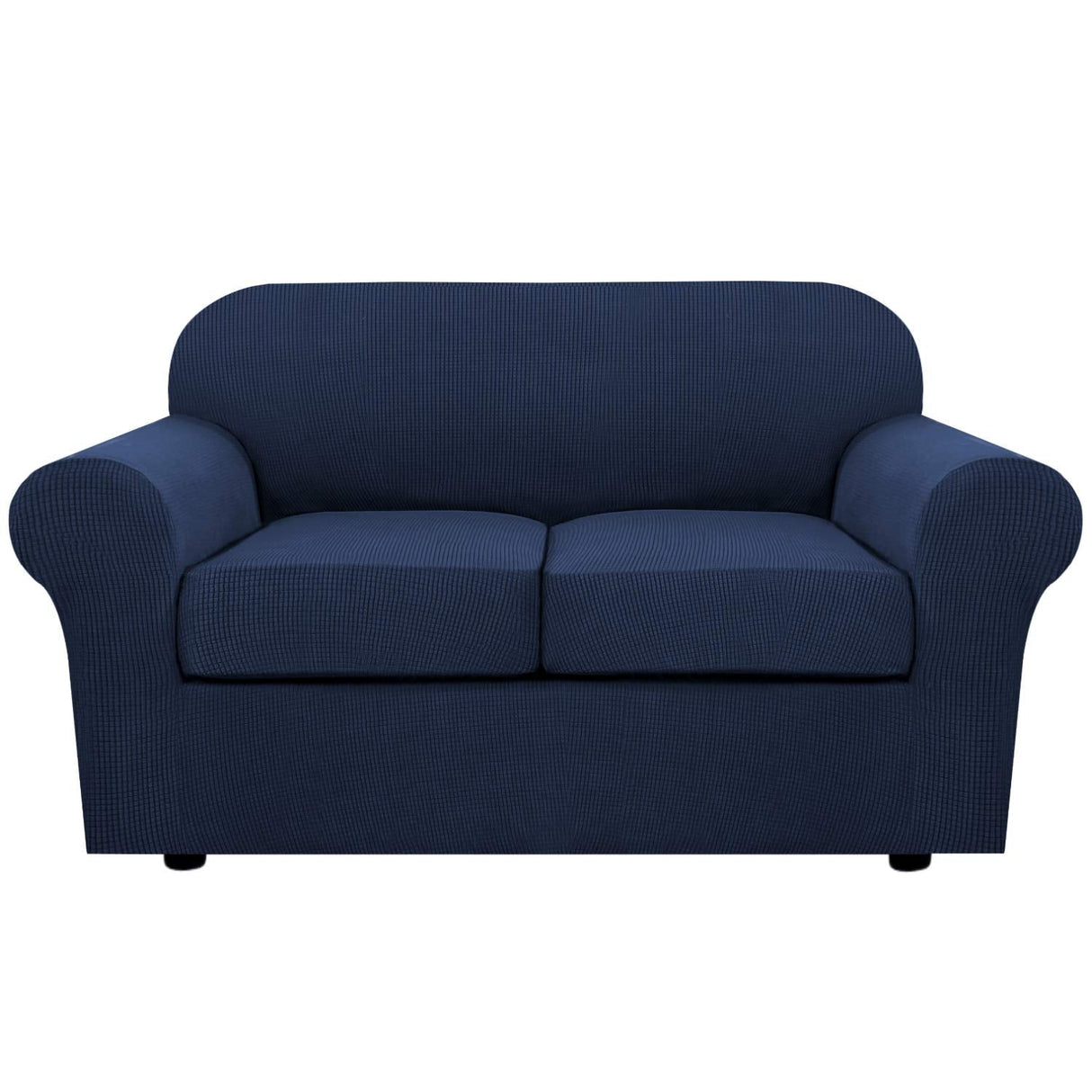 PrimeBeau Thicker Jacquard Fabric 3 Pieces Loveseat & Oversize Loveseat Covers for 2 Cushion Sofa Couch Slipcovers (Base Cover Plus 2 Seat Cushion Covers)