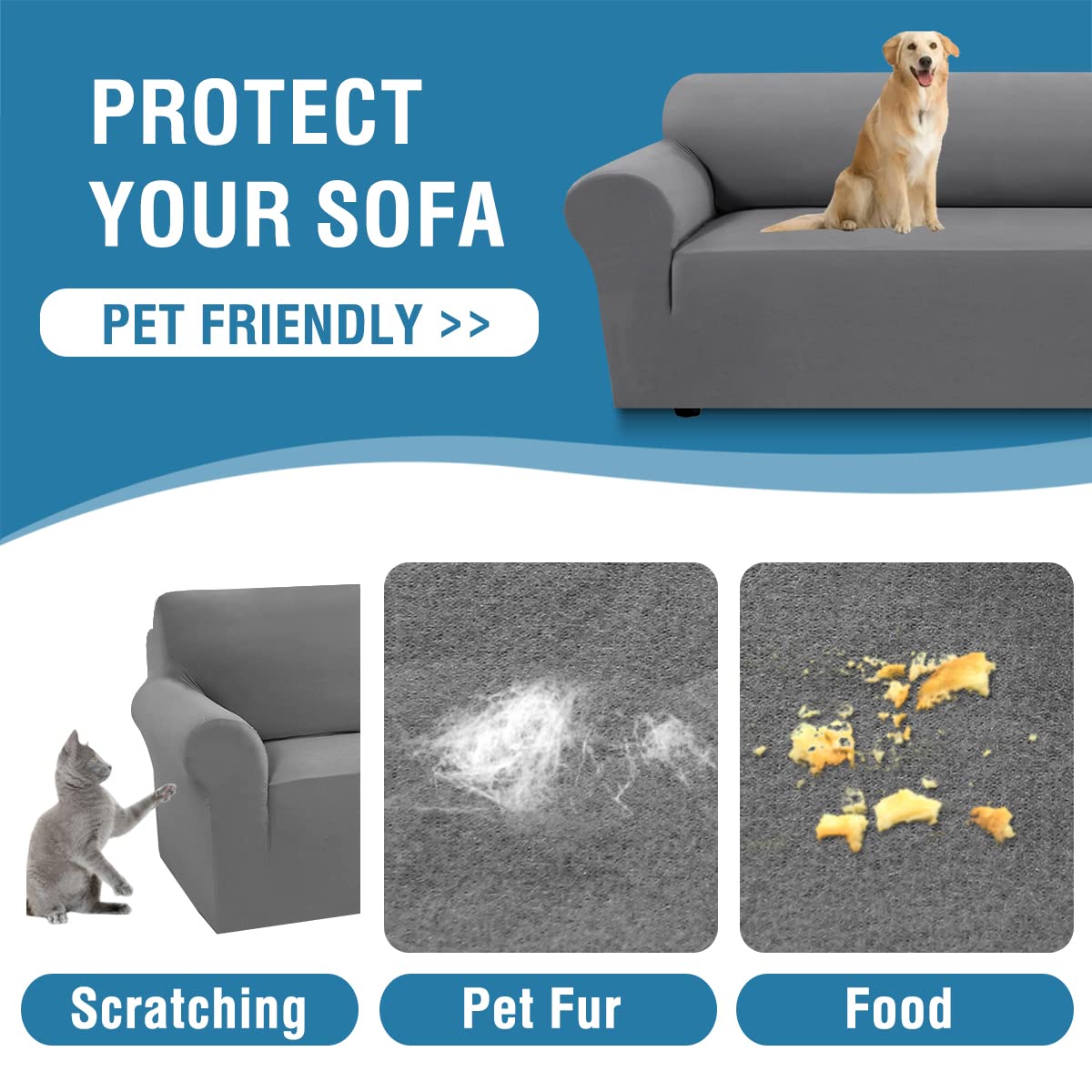 PrimeBeau 2023 Version Armchair Cover 1-Piece Stretch Couch Covers for 1 Cushion Couch Sofa Cover Spandex Non Slip Soft Form Fit Furniture Protector with Elastic Bottom