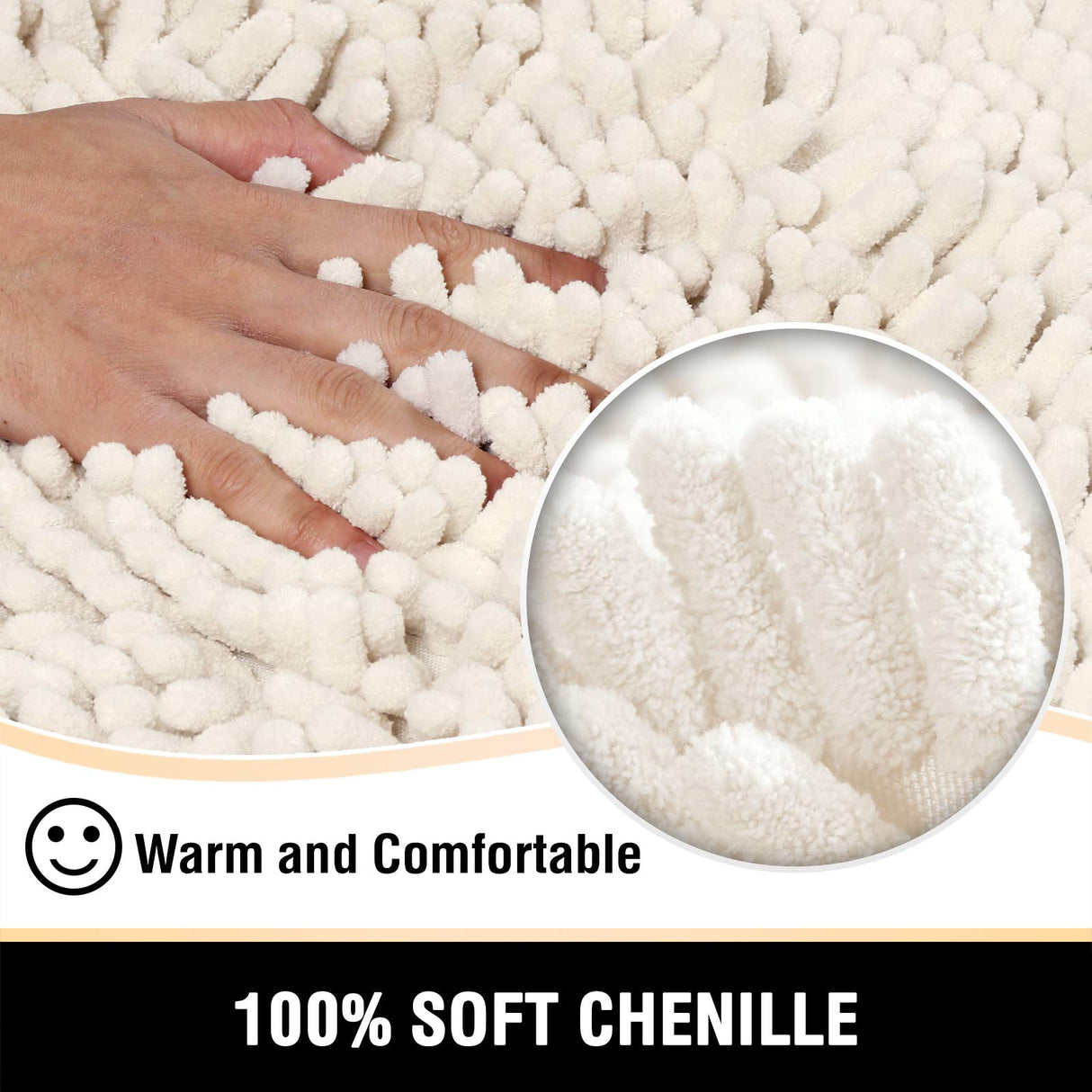 Bathroom Rugs Bath Mats for Bathroom Non Slip Luxury Chenille Bathroom Runner Rug Extra Soft