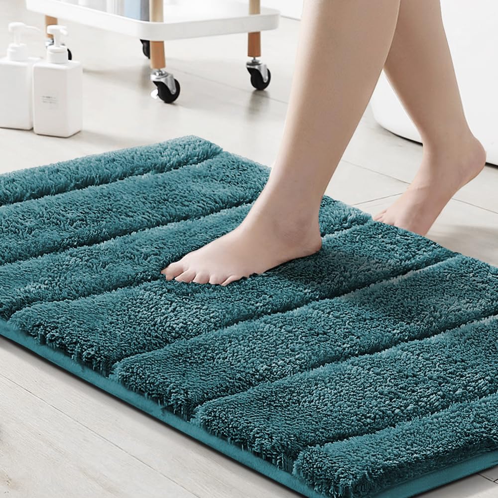 PrimeBeau Bathroom Rugs Thick Velvet Bath Mat - Super Soft, Absorbent, Non-Slip, Washable, 1 Piece