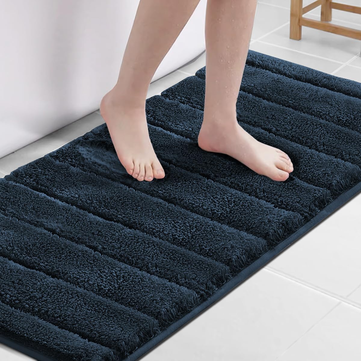 PrimeBeau Bathroom Rugs Thick Velvet Bath Mat - Super Soft, Absorbent, Non-Slip, Washable, 1 Piece