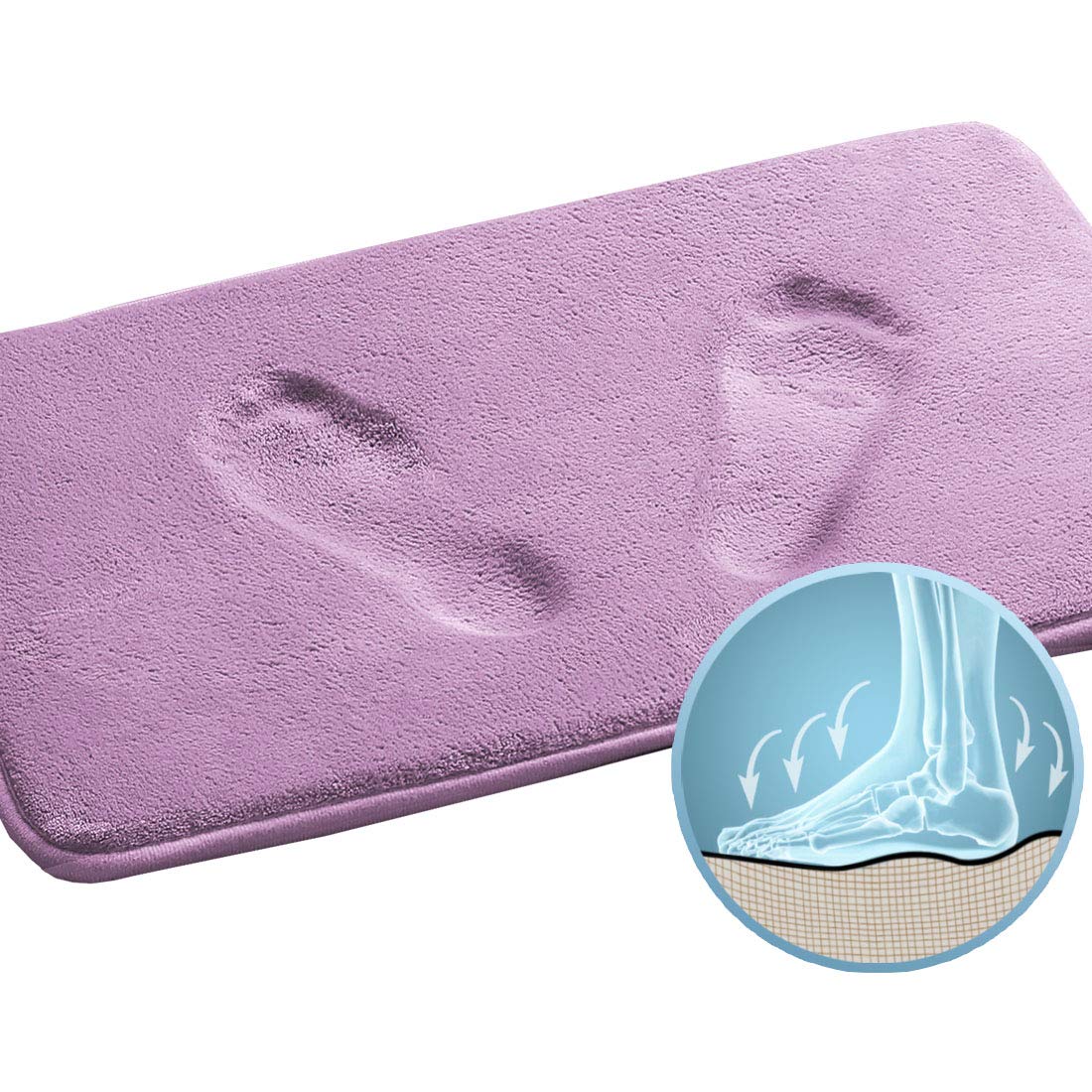 PrimeBeau Luxurious Memory Foam Bath Mat - Super Soft Microfiber Rugs, Water Absorbent, Machine Washable (1 Piece)