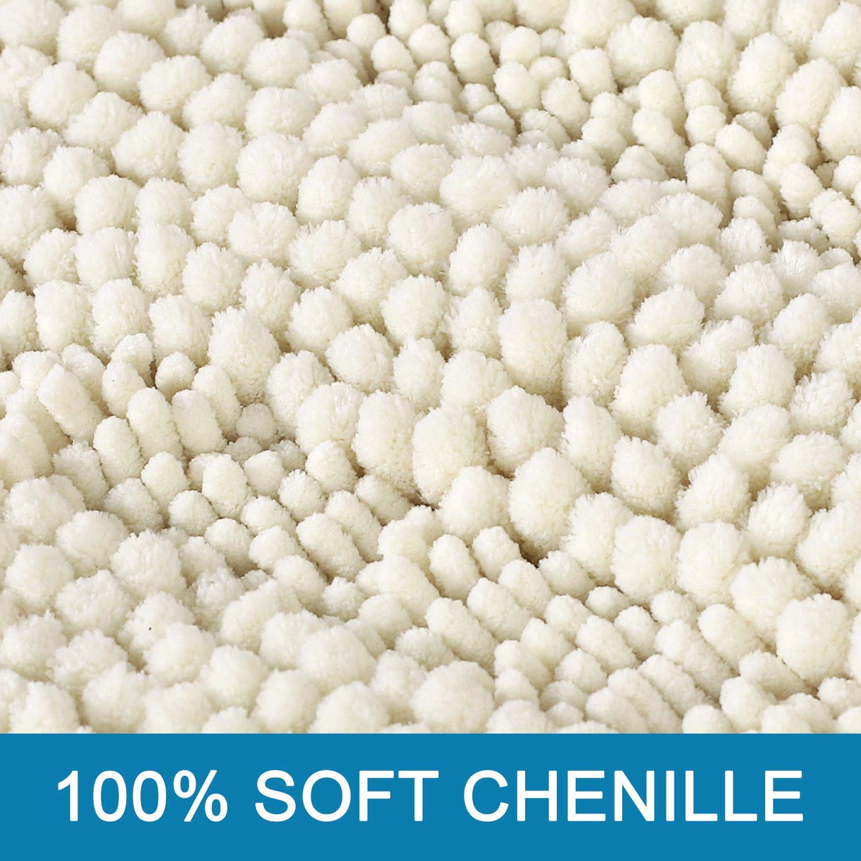 PrimeBeau Luxury Chenille Striped Bath Mats Set | Ultra Thick & Absorbent Non Slip Rugs 24“ x 36"