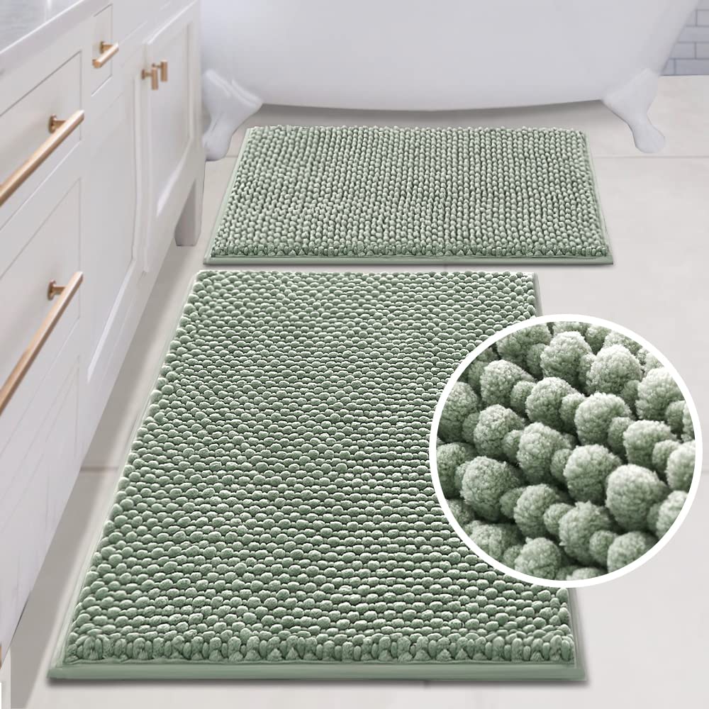 PrimeBeau Bath Mat Bathroom Rugs Sets Plush Water Absorbent Non Skid Mats for Bathroom Kitchen/Living Room (Set of 2)