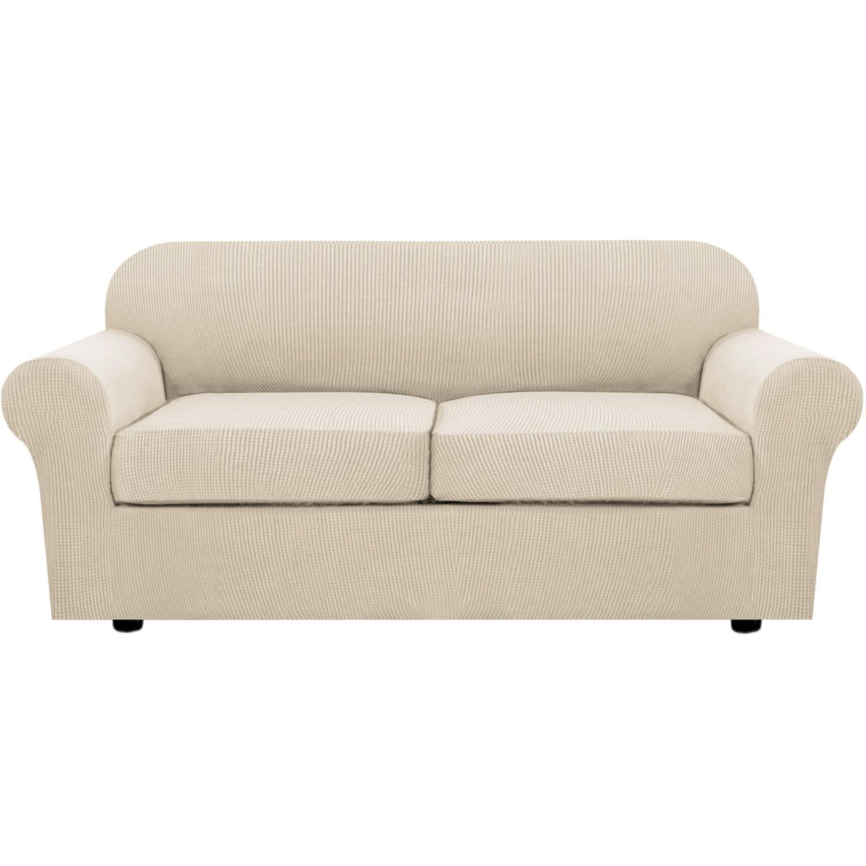 PrimeBeau Thicker Jacquard Fabric 3 Pieces Loveseat & Oversize Loveseat Covers for 2 Cushion Sofa Couch Slipcovers (Base Cover Plus 2 Seat Cushion Covers)