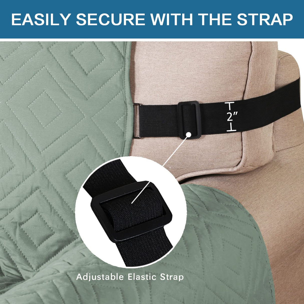 PrimeBeau Reversible Armchair Protector Slipcover Water Resistant Anti-Slip Couch Cover with Elastic Straps, Pets Protection, Stylish Decor, Easy Care