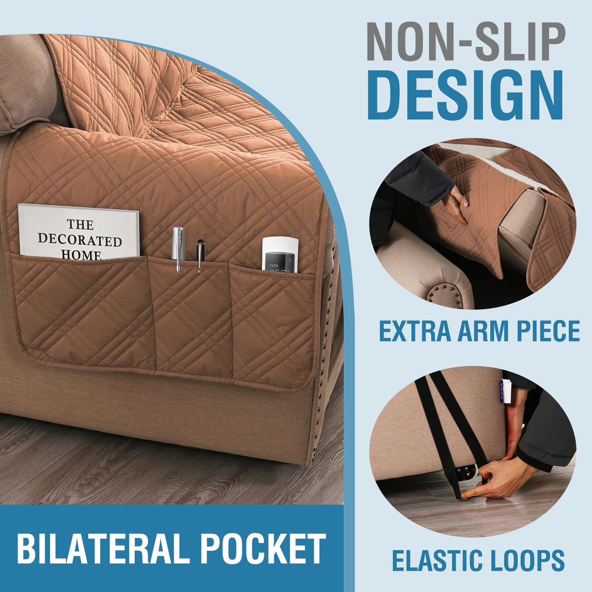 PrimeBeau 100% Waterproof Sofa Covers Washable,Thick Soft Couch Cover for Dogs with Elastic Straps (Sofa & Oversize Sofa, Diamond Shape)