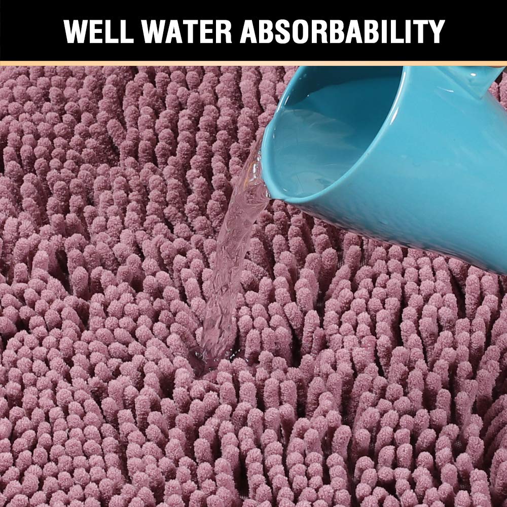 PrimeBeau Bath Mats Non Slip, Soft Shaggy Microfiber, Absorbent, Machine-Washable Rugs(2Pieces)