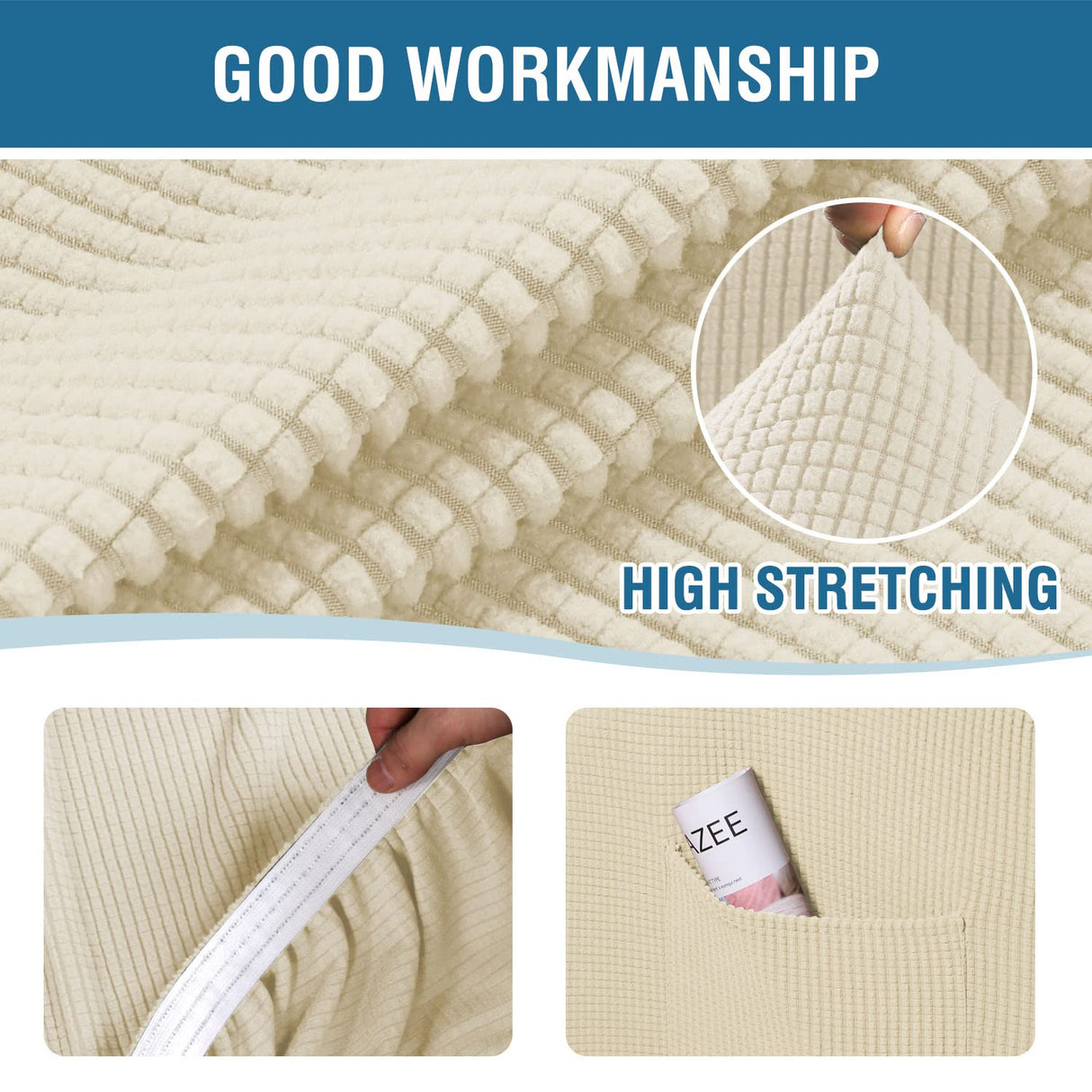 PrimeBeau 2024 New Trend Multi-Pieces Sofa Covers Stretch Couch Covers Form Fitted Seats and Back Cushions Covers (2 Seat Covers Plus 2 Back Cusion Covers, Bonus 2 Armrest Covers)