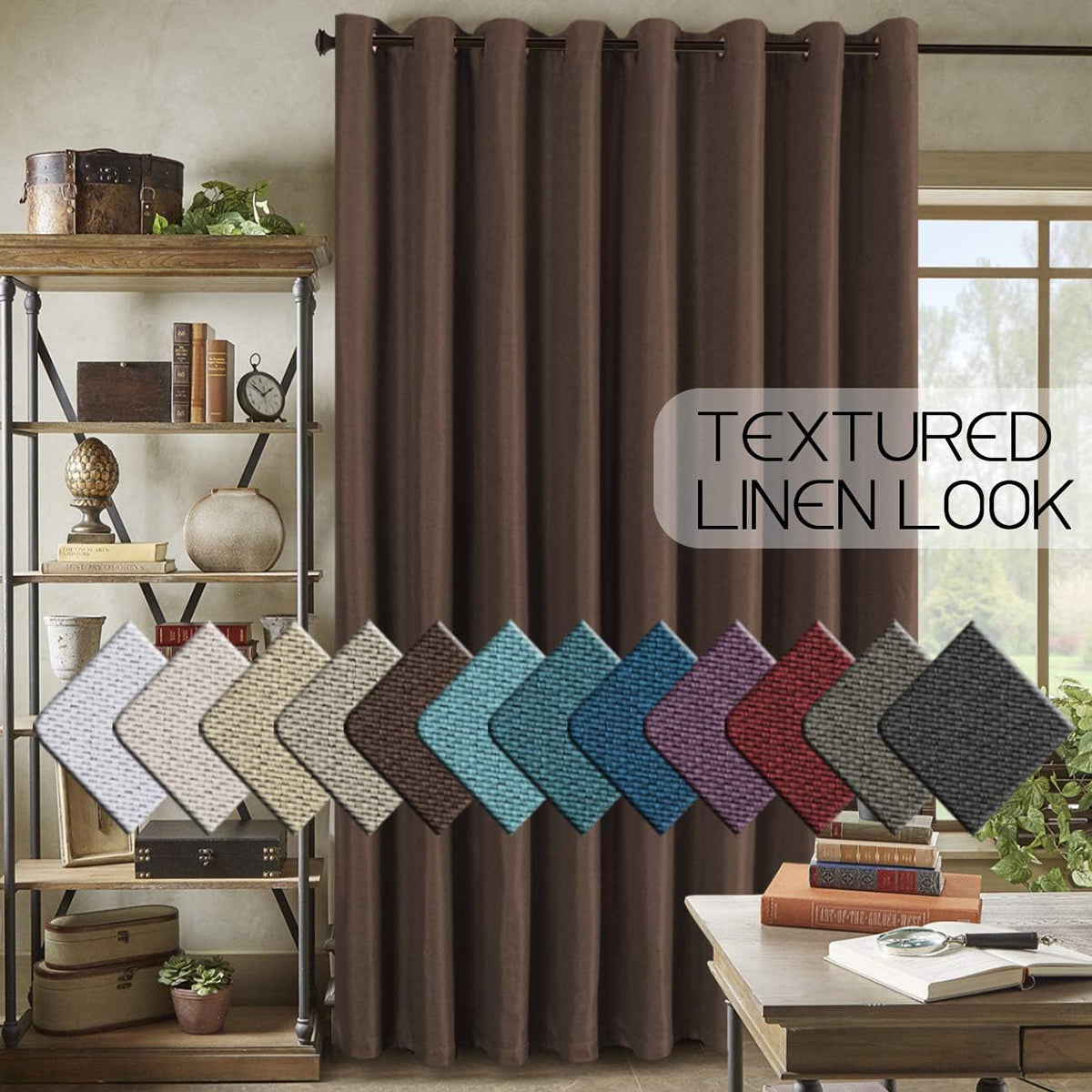 H.Versailtex 1 Panel Linen Blackout Thermal Insulated Grommet Curtain