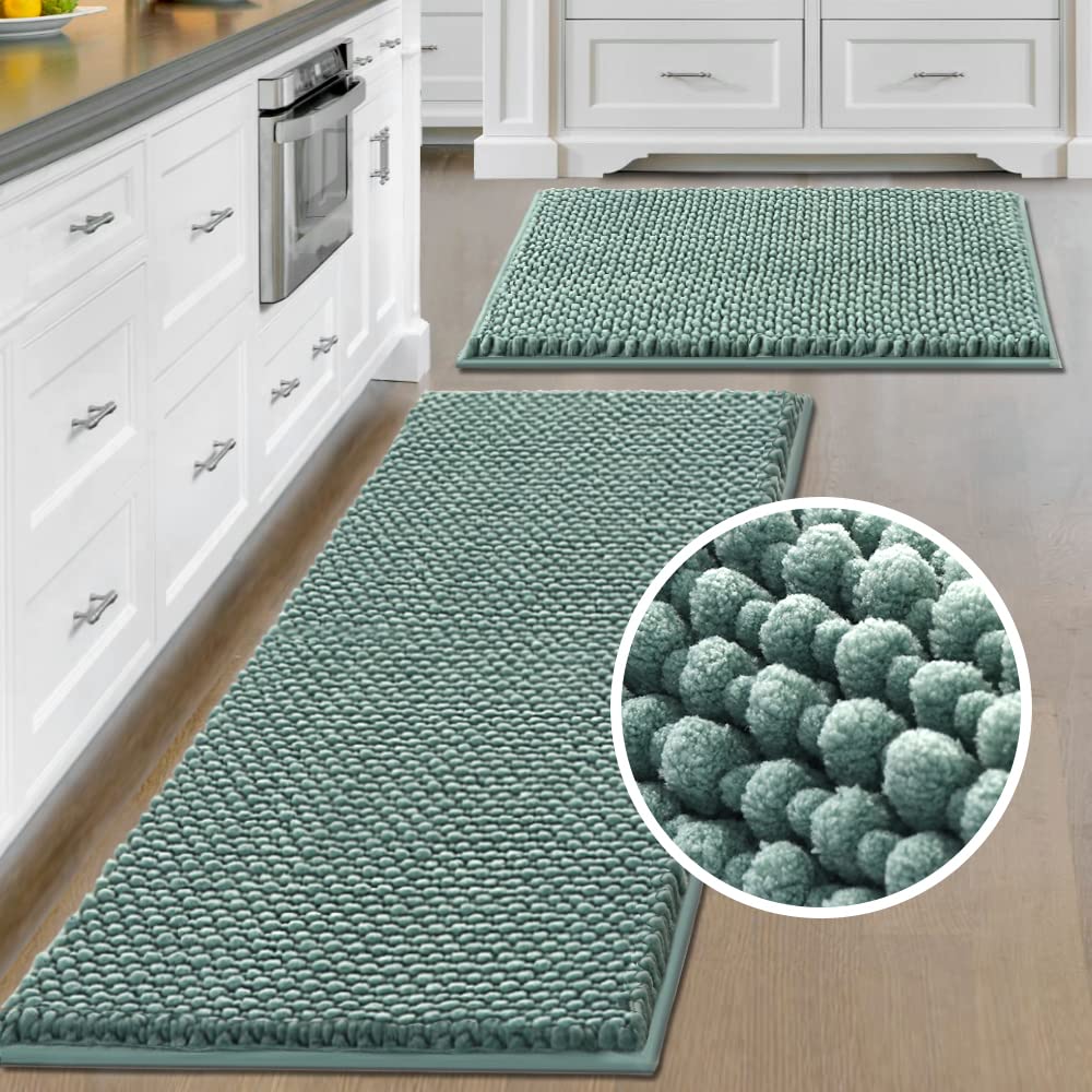 PrimeBeau Bath Mat Bathroom Rugs Sets Plush Water Absorbent Non Skid Mats for Bathroom Kitchen/Living Room (Set of 2)