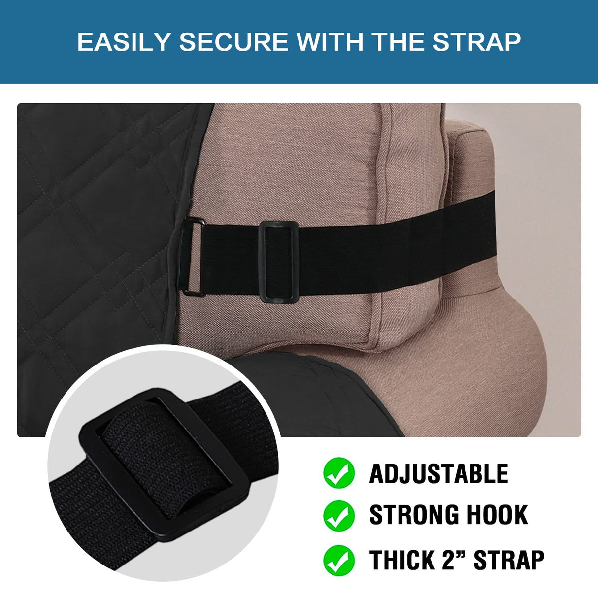 H.VERSAILTEX 100% Waterproof Recliner Chair Cover Non-Slip Reclining Cover for Recliner Chair Washable Dog Chair Cover Stay in Place Ideal Furniture Protector with Elastic Straps (Recliner, Black)