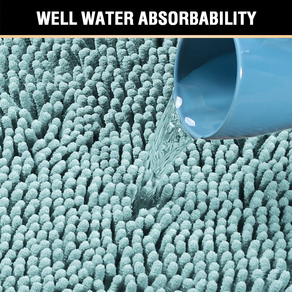 PrimeBeau Bath Mats Non Slip, Soft Shaggy Microfiber, Absorbent, Machine-Washable Rugs(2Pieces)