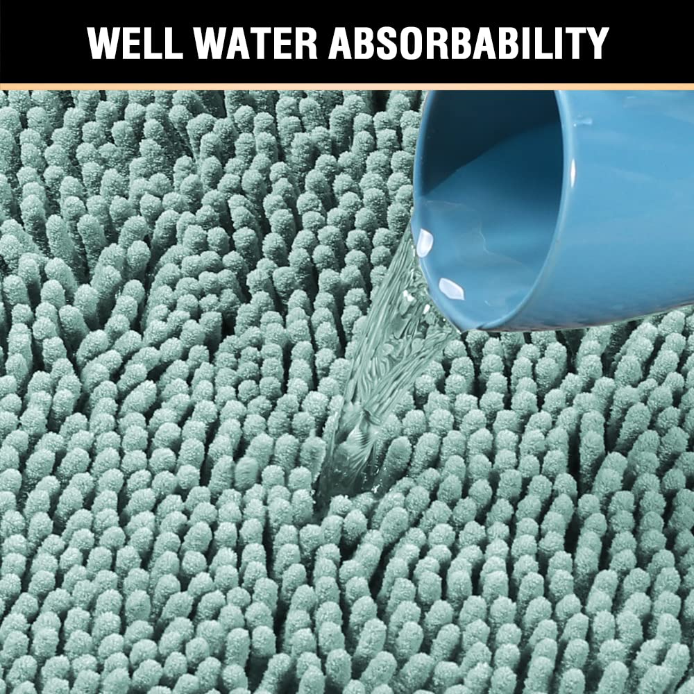 PrimeBeau Bath Mats Non Slip, Soft Shaggy Microfiber, Absorbent, Machine-Washable Rugs(2Pieces)