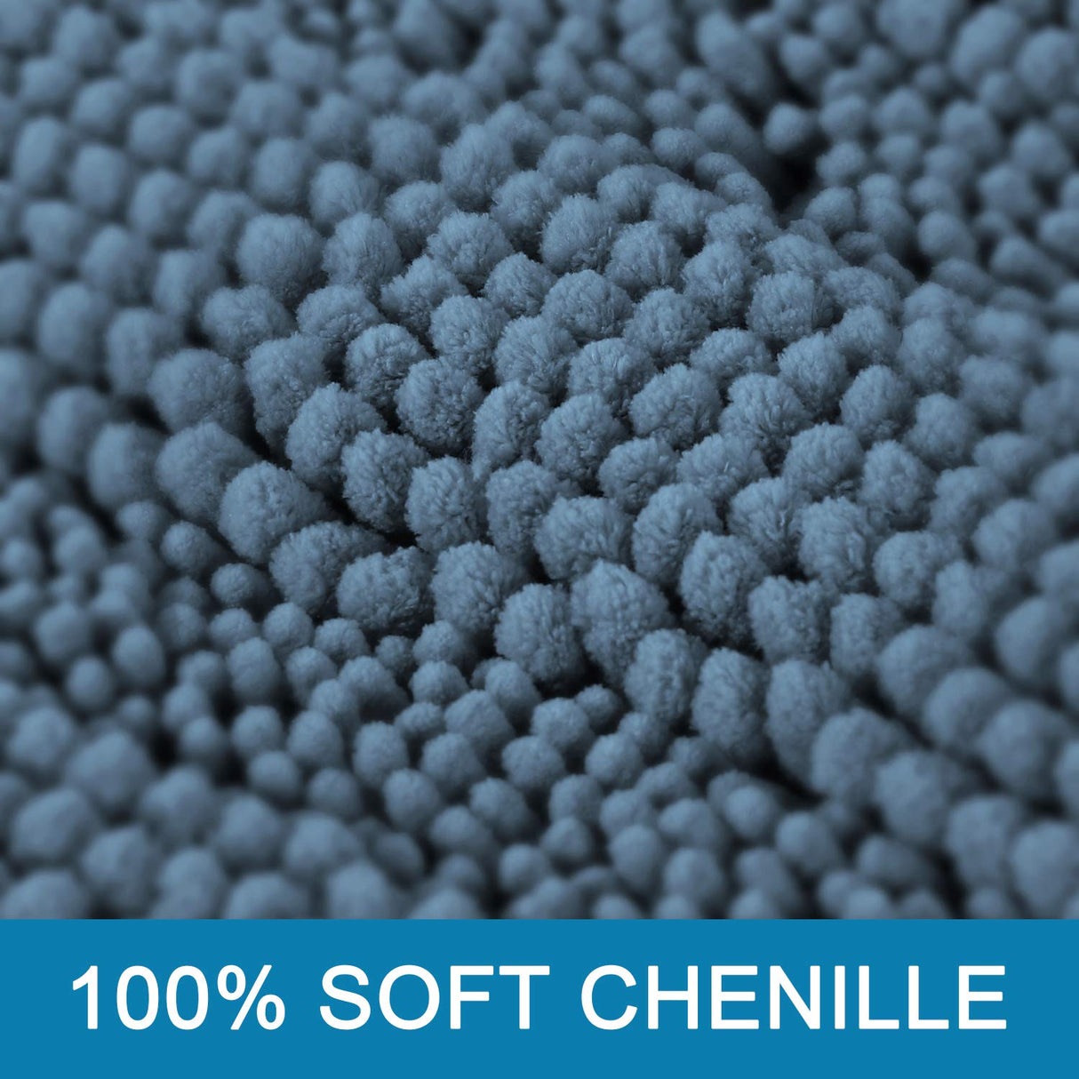 PrimeBeau Luxury Chenille Striped Bath Mats Set | Ultra Thick & Absorbent Non Slip Rugs 47“ x 17"