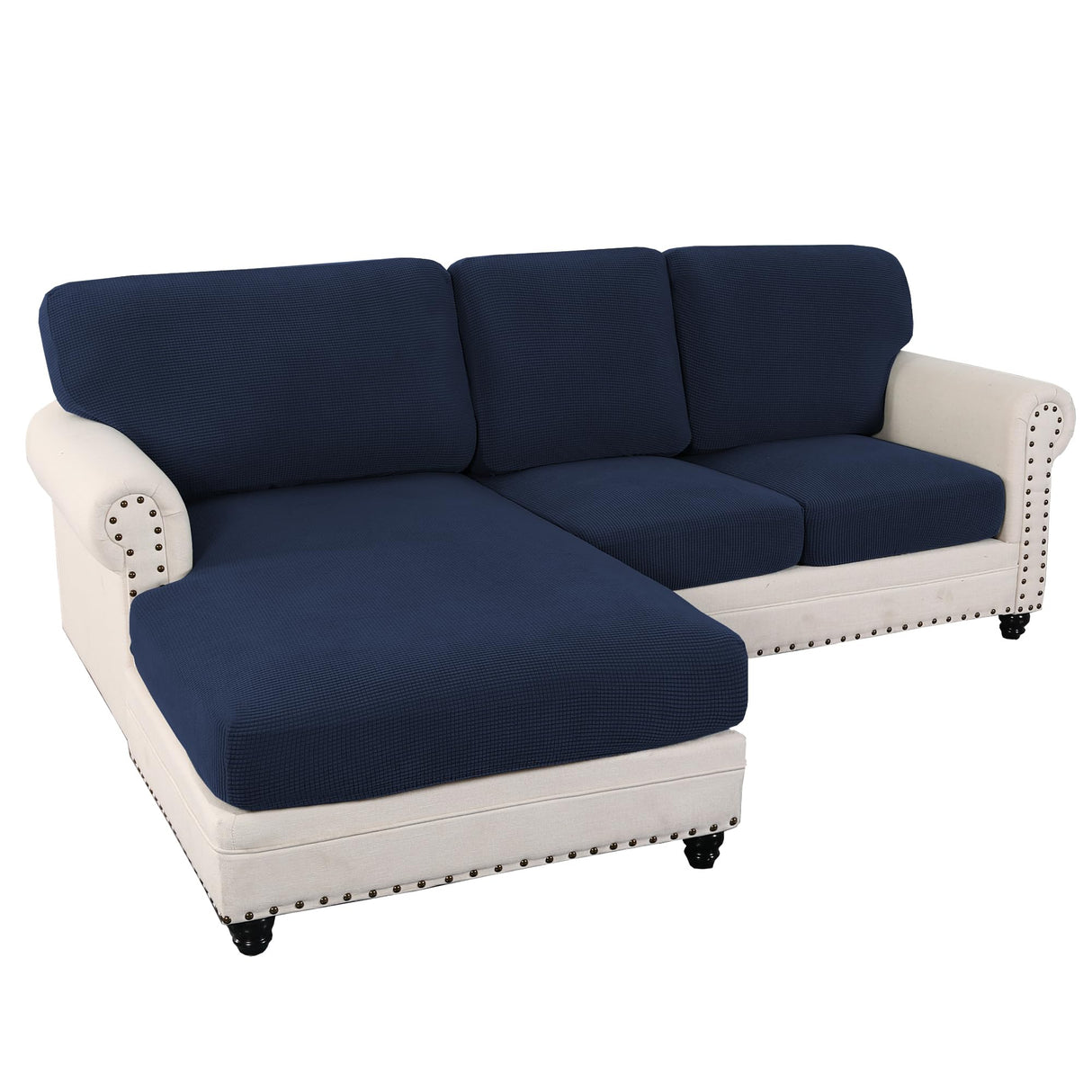 PrimeBeau 2024 New Sectional Couch Covers 6 Pieces Stretch Sofa Cover for Sectional Sofa Set Separate L Shaped Couch Cover for Both Left/Right Couch (Seat and Back: 1 Chaise for Loveseat)