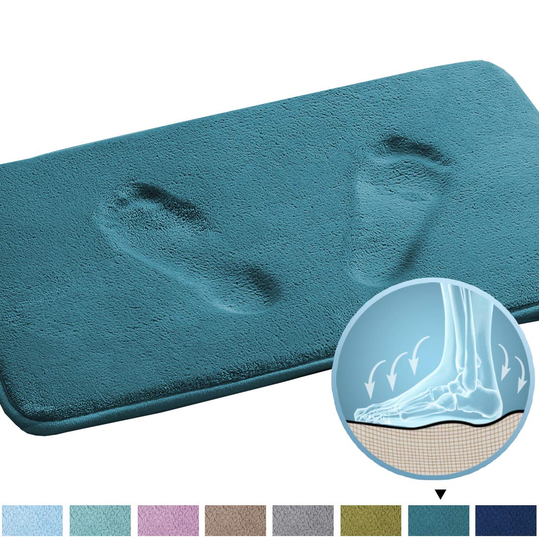 PrimeBeau Luxurious Memory Foam Bath Mat, Flannel Velvety Bath Mat Luxury Extra Soft and Absorbent Non Slip Rugs(Set of 2)