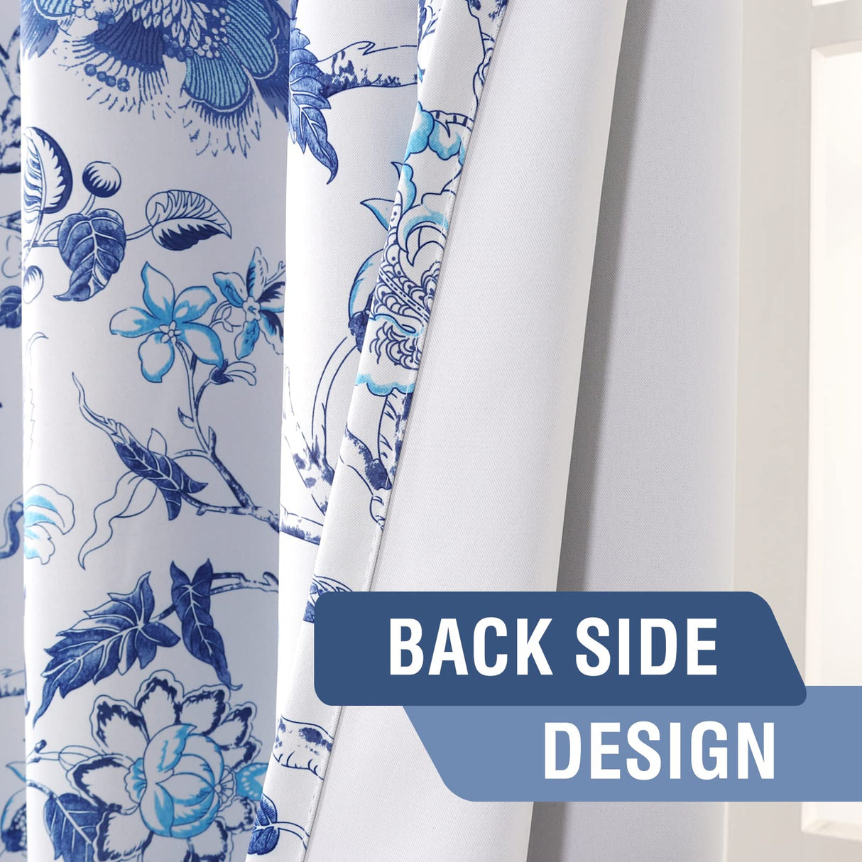 PrimeBeau Room Darkening Grommet Curtains 2 Panels Set Traditional Floral