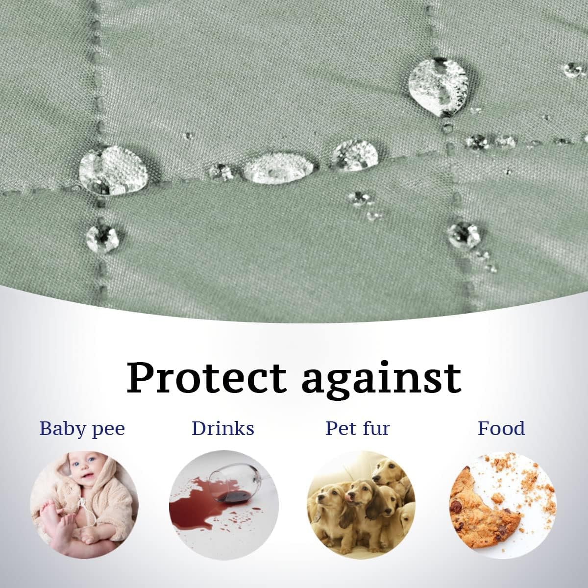 H.Versailtex Reversible Sofa Covers Water Repellent Chair Slipcover for Dogs Pets Furniture Protector