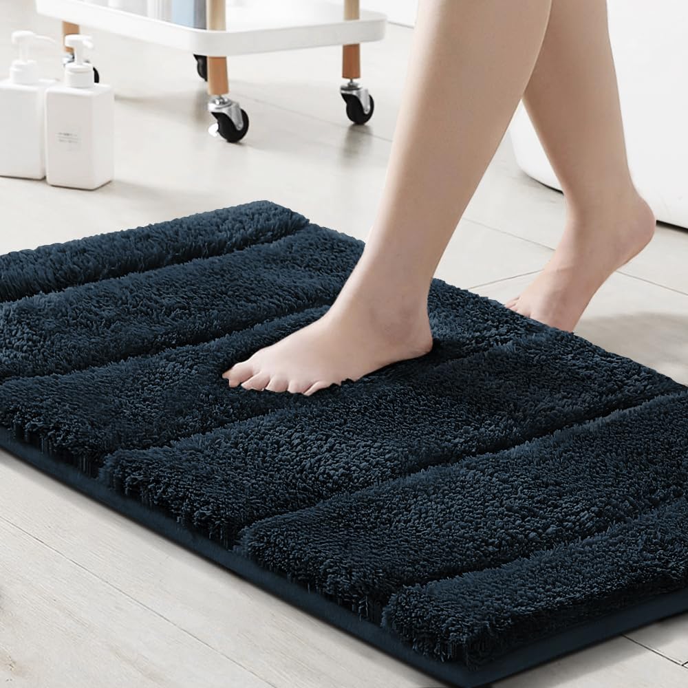 PrimeBeau Bathroom Rugs Thick Velvet Bath Mat - Super Soft, Absorbent, Non-Slip, Washable, 1 Piece