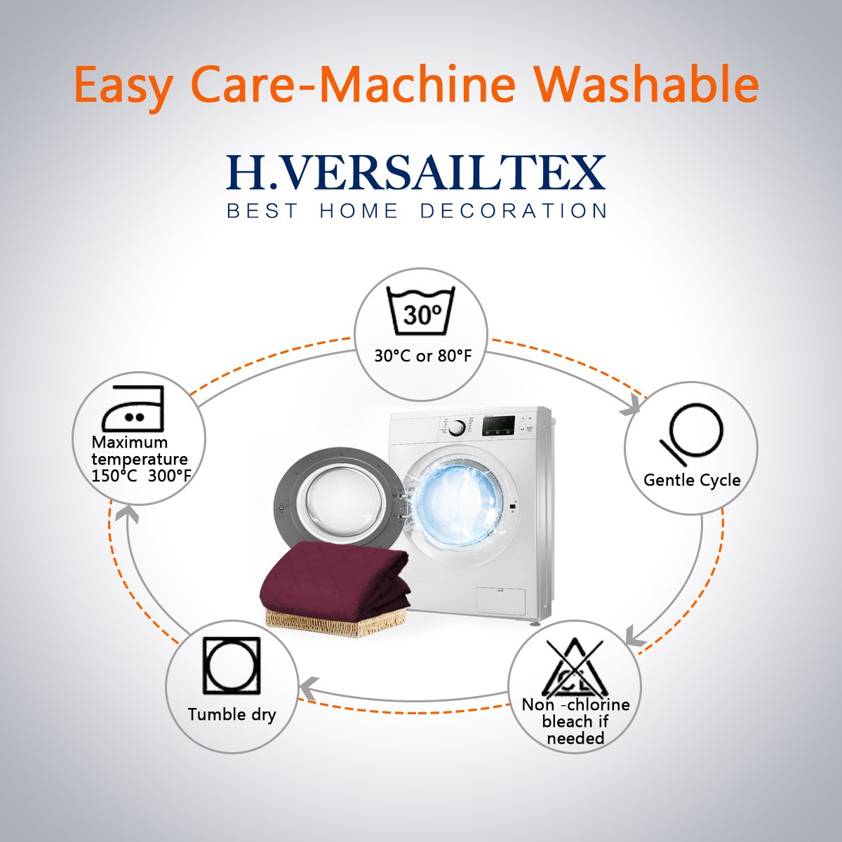 H.VERSAILTEX Reversible Quilted Recliner Covers Recliner Chair Cover Water Resistant Furniture Protector Washable Couch Cover with Elastic Straps for Kids, Pets (Oversized Recliner, Red/Tan)