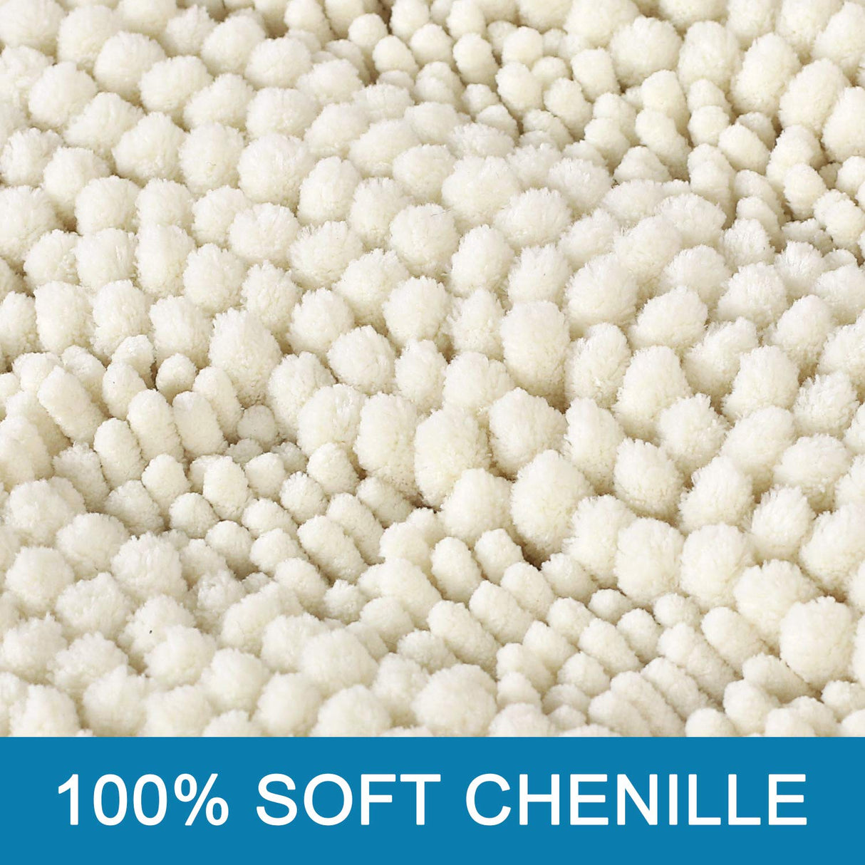 PrimeBeau Luxury Chenille Striped Bath Mats Set | Ultra Thick & Absorbent Non Slip Rugs 59“ x 20"