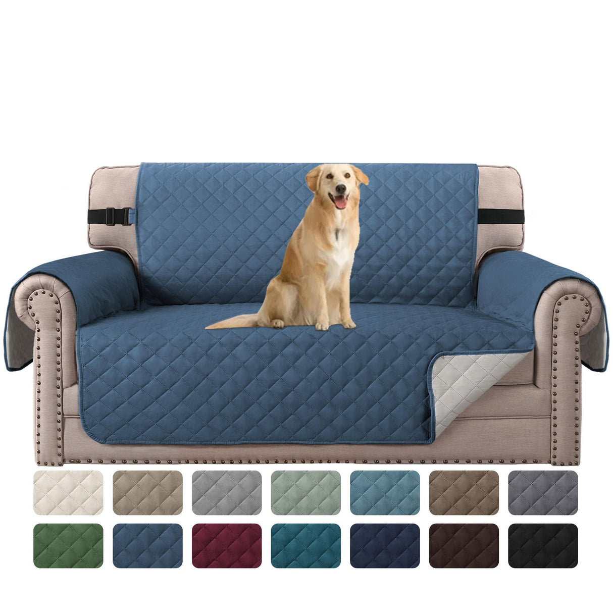 H.Versailtex Reversible Sofa Covers Water Repellent Chair Slipcover for Dogs Pets Furniture Protector
