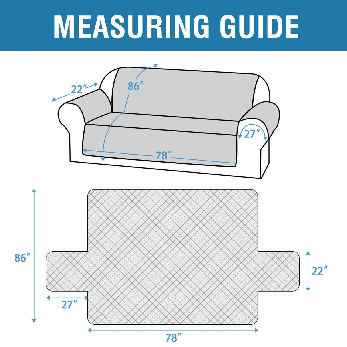 PrimeBeau 100% Waterproof Sofa and Oversize Sofa Slipcover Furniture Protector for Pets Kids with Non-Skid Backing, Unique Decor and Easy Care